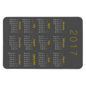 2017 Kalendermagnet - Golden Yellow & Dark Gray Magnet (Horizontal)