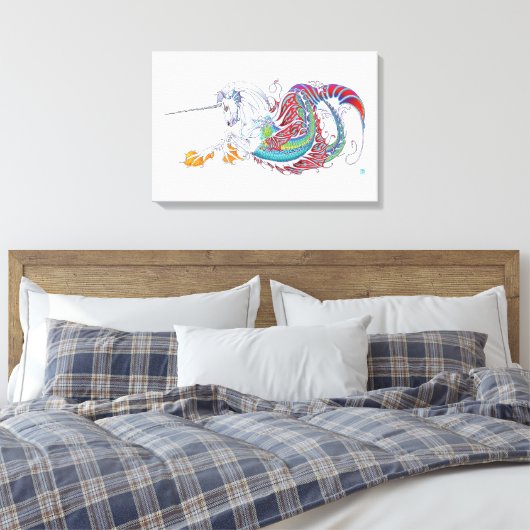 2017 Mink Nest Hippicorn Canvas Print Leinwanddruck (Insitu (Schlafzimmer))