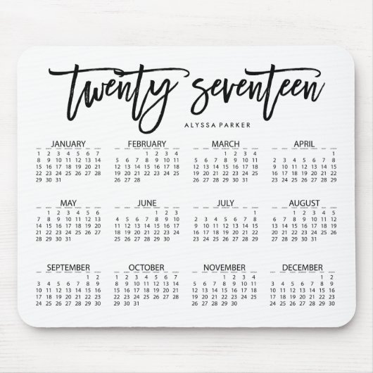 2017 moderne Typografie des Kalender-| Mousepad (Vorne)