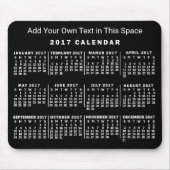 2017 Monatskalender Benutzerdefiniert Schwarz und  Mousepad (Vorne)
