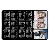 2017 Monatskalender Schwarz | Fotovorlage Magnet (Horizontal)