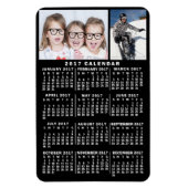 2017 Monatskalender Schwarz | Fotovorlage Magnet (Vertikal)