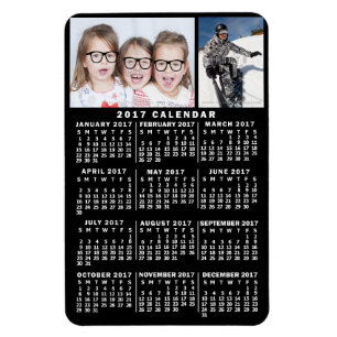 2017 Monatskalender Schwarz   Fotovorlage Magnet