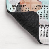 2017 Monatskalender Schwarzer Bildtext hinzufügen Mousepad (Ecke)