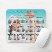 2017 Monatskalender Schwarzer Bildtext hinzufügen Mousepad (Mit Mouse)