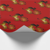 2017 Rooster chinesisches Zeichen und kalligrafisc Geschenkpapier (Ecke)