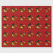 2017 Rooster chinesisches Zeichen und kalligrafisc Geschenkpapier (Flach)