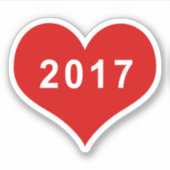 2017 Rotes Liebe Herz Vinyl Sticker (Vorderseite)
