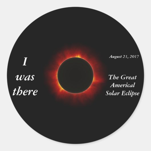2017 Solar Eclipse "I was there" Edition Runder Aufkleber (Vorderseite)