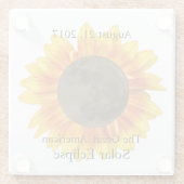 2017 Solar Eclipse Moon und Sonnenblume Glasuntersetzer (Rückseite)