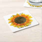 2017 Solar Eclipse Moon und Sonnenblume Rechteckiger Pappuntersetzer (angewinkelt)