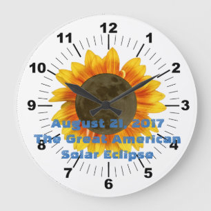 2017 Solar Eclipse, Sonnenblume Edition Große Wanduhr