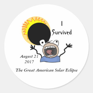 2017 Solar Eclipse Survival Edition Runder Aufkleber