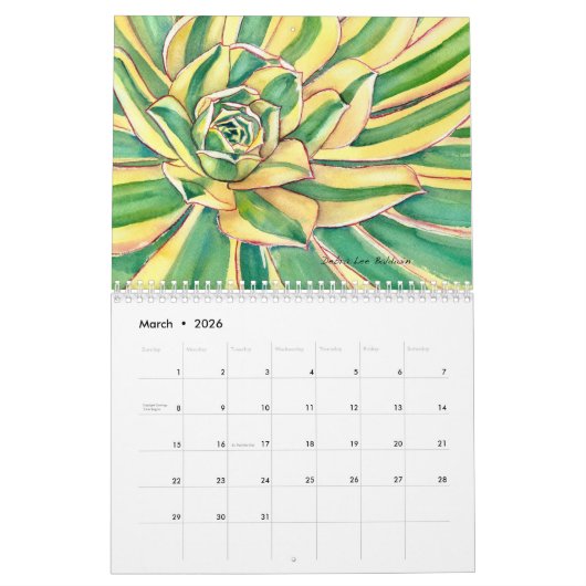 2017 Succulent-Kalender Kalender (Mär 2026)