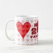 2017 Valentinstag-rote Herz-Kaffee-Tasse durch Kaffeetasse (Links)