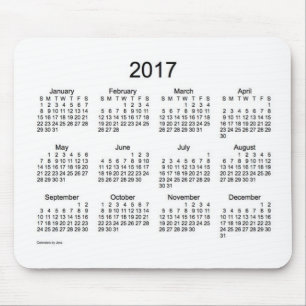 2017 Weiß-Kalender durch Janz Mausunterlage Mousepad
