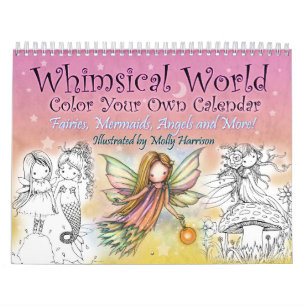 2017 Whimsical World Color Your Own Wall Calendar Kalender