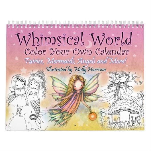 2017 Whimsical World Color Your Own Wall Calendar Kalender (Titelbild)
