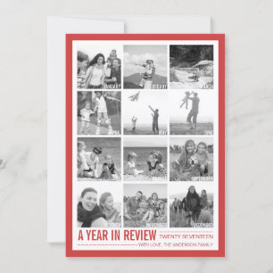 2017 Year in Review 12 Photo Collage Holiday Card Feiertagskarte