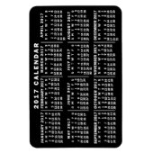 2017 Year Monthly Calendar Classic Black and White Magnet (Vertikal)