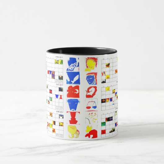 2017 zwölf Monats-Kalender-Astrologie-Tasse Tasse (Zentrum)