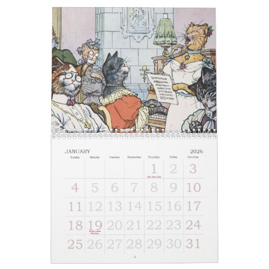 2018 - 2019 alberne Katzen Kalender (Jan 2026)