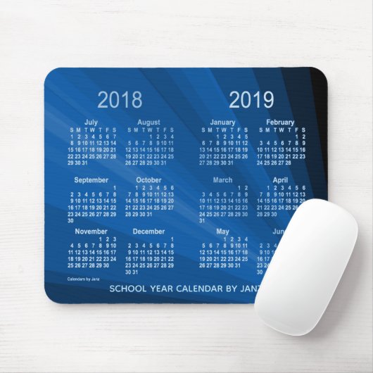2018-2019 blauer Fan-Schuljahr-Kalender durch Janz Mousepad (Mit Mouse)