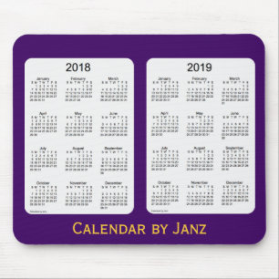2018-2019 lila Kalender durch Janz Mousepad