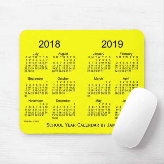2018-2019 Schuljahr-Gelb-Kalender durch Janz Mousepad (Mit Mouse)