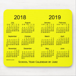 2018-2019 Schuljahr-Gelb-Kalender durch Janz Mousepad