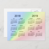 2018-2019 Schuljahr Mini-Kalender von Janz Postkarte (Vorne/Hinten)