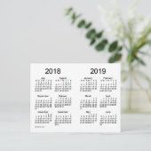 2018-2019 Schuljahr Mini-Kalender von Janz Postkarte (Stehend Vorderseite)