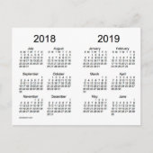 2018-2019 Schuljahr Mini-Kalender von Janz Postkarte (Vorderseite)