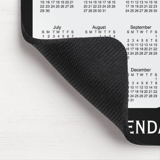 2018-2019 schwarzer Kalender durch Janz Mousepad (Ecke)