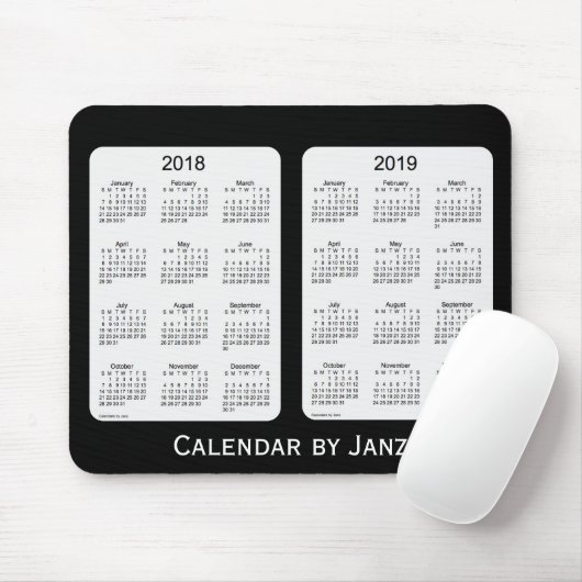 2018-2019 schwarzer Kalender durch Janz Mousepad (Mit Mouse)