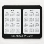 2018-2019 schwarzer Kalender durch Janz Mousepad (Vorne)