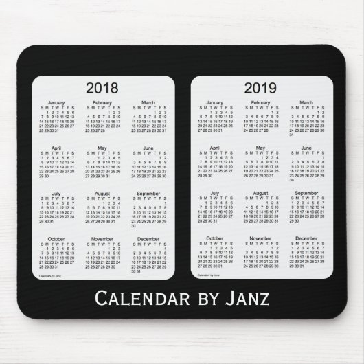 2018-2019 schwarzer Kalender durch Janz Mousepad (Vorne)