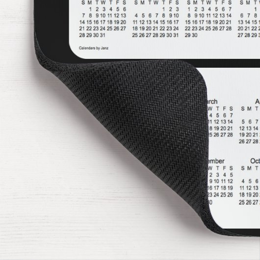 2018-2020 schwarzer Kalender durch Janz Mousepad (Ecke)