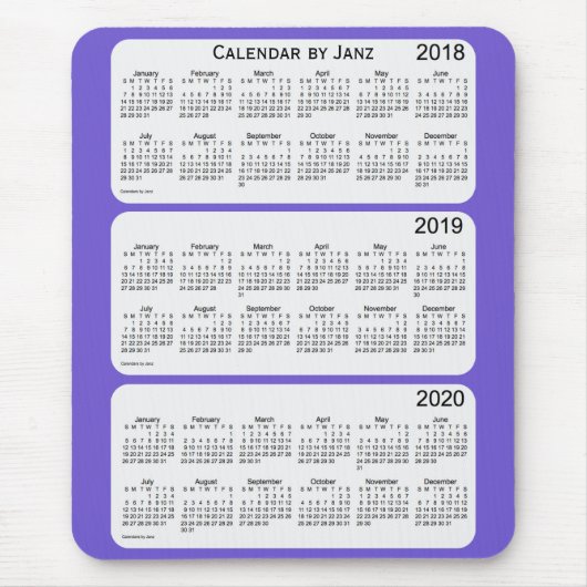 2018-2020 Slate Blue Calendar von Janz Mousepad (Vorne)