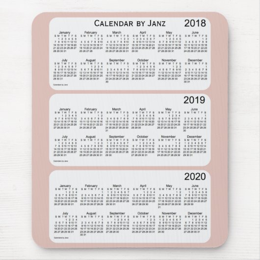 2018-2020 Thistle Calendar von Janz Mousepad (Vorne)