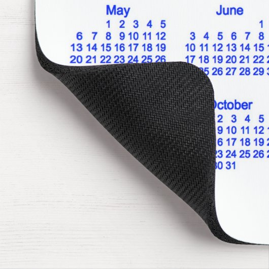2018 blauer und weißer Kalender durch Janz Mousepad (Ecke)