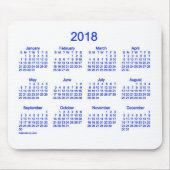 2018 blauer und weißer Kalender durch Janz Mousepad (Vorne)
