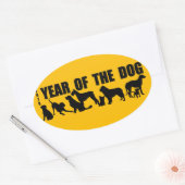 2018 Chinesischer Neujahrsfest des Hundes Oval-Auf Ovaler Aufkleber (Umschlag)