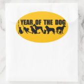 2018 Chinesischer Neujahrsfest des Hundes Oval-Auf Ovaler Aufkleber (Tasche)