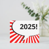 2018 Comic-Sprechblase Postkarte (Stehend Vorderseite)