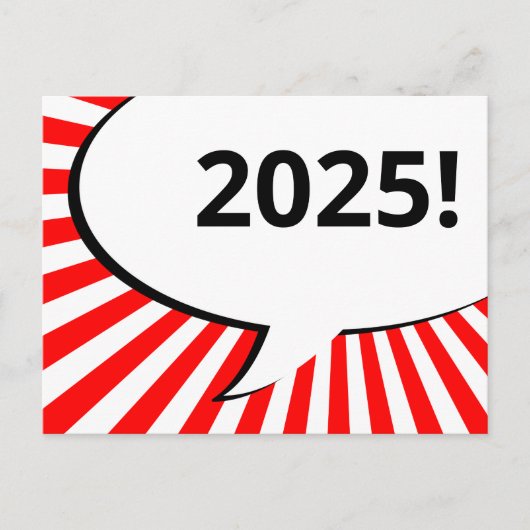 2018 Comic-Sprechblase Postkarte (Vorderseite)