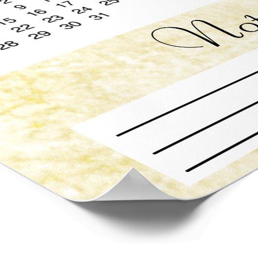 2018 cremefarbenes Kalenderposter Poster (Ecke)