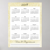 2018 cremefarbenes Kalenderposter Poster (Vorne)