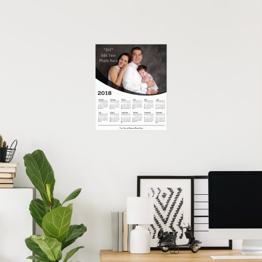 2018 DIY Custom Foto Calendar Poster (Heimbüro)