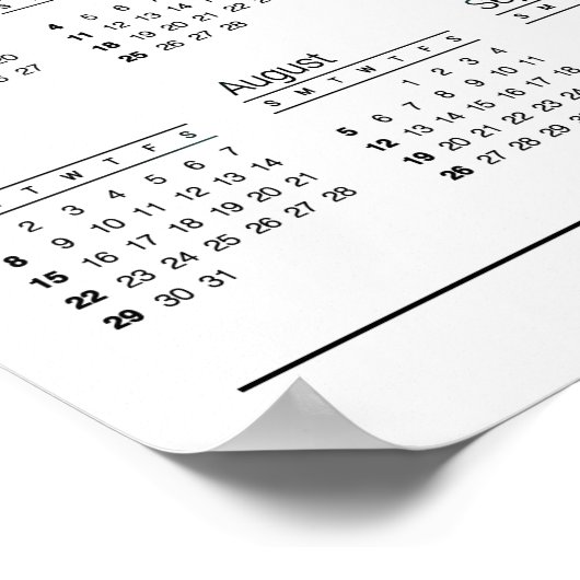 2018 DIY Custom Foto Calendar Poster (Ecke)